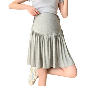 Jupe <span class=keywords><strong>de</strong></span> maternité <span class=keywords><strong>taille</strong></span> haute d'été, extensible, élégante, décontractée, coupe trapèze, pour femmes enceintes, <span class=keywords><strong>grande</strong></span> <span class=keywords><strong>taille</strong></span>, plissée - Product Image 6