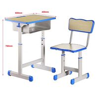 Ensemble de bureau et chaise réglables pour étudiants avec tiroir, mobilier scolaire ergonomique pour la salle de classe et l'étude à domicile