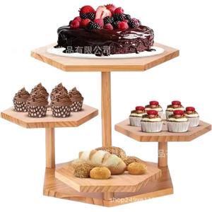 Simple Solid Wood Three Layer Cake Stand Display <b>Shelf</b> For Toys <b>Desktop</b> Decoration - Product Image 5