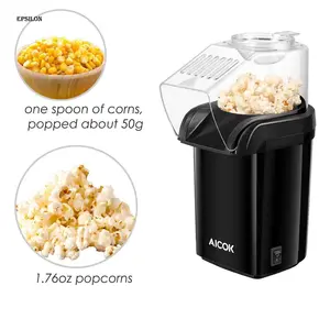 Mini máquina de popcorn, 1200w 5l profissional pequena máquina elétrica sem óleo