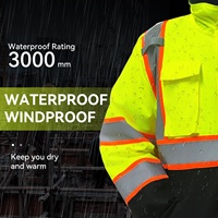 Veste de travail de sécurité réfléchissante SMASYS, tissu Oxford 300D avec revêtement PU, doublure en polaire chaude, capuche, veste d'hiver pour la construction, tailles S-3XL