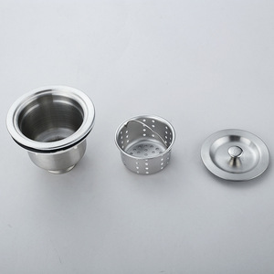Conjunto de desagüe de fregadero de acero inoxidable con cesta de filtro para accesorios de tuberías de desagüe de fregadero de cocina - Product Image 1