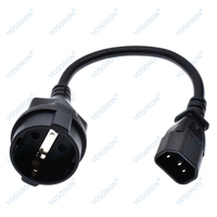 Câble d'alimentation PDU UPS, adaptateur de prise IEC320 C14 pour convertir la prise européenne CEE7/7 Schuko, adaptateur de câble C14 mâle vers prise femelle européenne