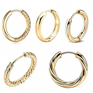 Pendientes de Aro de Acero Quirúrgico 316L OEM Personalizados Rápidos, Anillos Lisos Martillados y Retorcidos para Piercing de Cartílago y Septum - Product Image 1