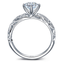 RFGLZJ063 Kreuzförmiger Vier-Finger-Mechanischer Krallen-Ring mit Gravur, 18K Gold, DEF VVS Qualität, Labor-Gezüchteter Diamant-Ehering
