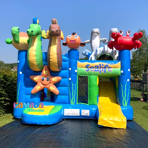 Kinder aufblasbare Hüpfburg Trocken rutsche Combo Seaworld Bounce House Aufblasbare Spring burg Kommerzielle PVC-Burg zu verkaufen - Product Image 5