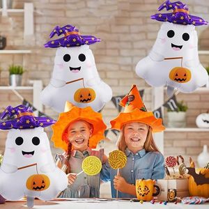 Globo de Aluminio Metálico con Diseño de Fantasma de Halloween con Sombrero de Bruja, Globo de Fiesta para Niños, Decoración para el Día de los Muertos - Product Image 5