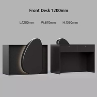 Nouveau bureau de réception en bois pliable, durable, moderne, personnalisable en couleur et en taille, pour hôtel, école, hôpital, supermarché