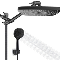 SANIPRO ABS ensemble de douche en acier inoxydable avec jet à main haute pression, pommeau de douche pluie avec bras d'extension réglable