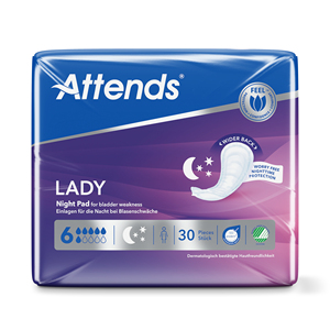 LADY NIGHT PAD 6 (4X30), almohadillas para incontinencia nocturna para mujer, la mejor tela no tejida, almohadillas para incontinencia urinaria para mujer - Product Image 4