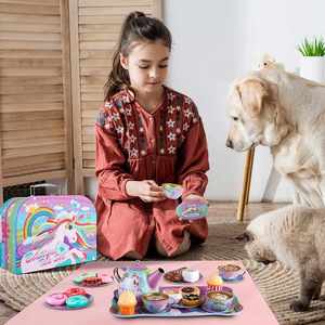 Juego de Té de Unicornio para Niñas Pequeñas, Juguete de Princesa para Fiestas, Juego de Imitación de Cocina para la Tarde - Product Image 3