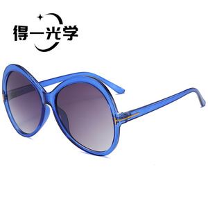 De Yi Optics Oversized <b>Round</b> <b>Sunglasses</b> Black <b>Frame</b> Yellow Lens UV400 Protection For Women Driving Outings Parties - Product Image 4