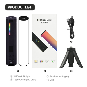 W200 RGB LED lumière vidéo lumière de remplissage à main avec trépied pour Vlog Stick photographie prise de vue <span class=keywords><strong>Youtube</strong></span> LED lampe vidéo baguette - Product Image 5