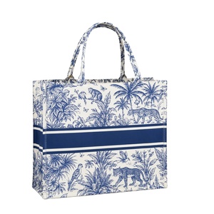 Sac fourre-tout en coton biologique personnalisé de haute qualité, grande capacité, réutilisable, avec imprimé animalier vintage de la forêt - Product Image 1