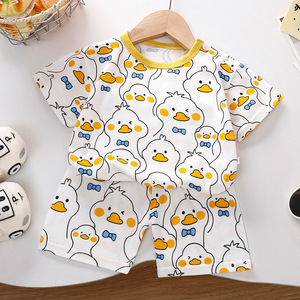 Combinaisons d'été pour enfants à motifs de dessins animés, à manches courtes, adaptées aux garçons et aux filles, respirantes et confortables - Product Image 5