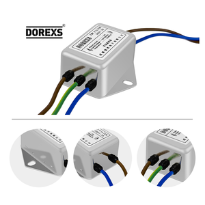 Einphasiger DC-EMI-Stromleitung filter 24V/100V | DOREXS Hersteller | 1-20A | CE RoHS-zertifizierter Rausch unterdrückung filter - Product Image 1