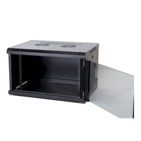 Mini 6U dinding 600mm 450mm 19 inci Data Center Server rak kabinet Rolled baja Tempered Glass pintu IP20 perlindungan 9U