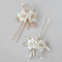 Coiffe de mariée populaire fleurs en céramique perle d'eau douce épingle à cheveux mariage esthétique romantique accessoires de cheveux