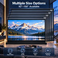 Layar Proyektor Bioskop Motorized Floor Rising 133 Inci 16:9 dengan Tegangan Tab, Desain Portabel, Kontrol Jarak Jauh, Kompatibel 4K/8K