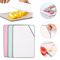 Ensemble de planches à légumes de cuisine antidérapantes planche à découper en plastique planche à découper en paille de blé avec poignée pour la cuisine