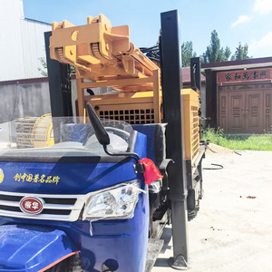 Plateforme mobile de forage de puits d'eau avec moteur diesel et pompe, profondeur 100m, diamètre 250mm, rotative pneumatique portable - Product Image 4
