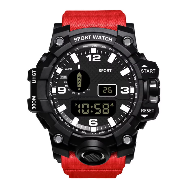 Waterproof Men's Sports Watch LED Digital Chronograph Silicone Band Electronic Fitness Smart Watch for Outdoor Running Fitness