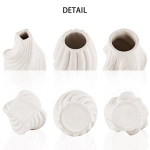 Jarrón de cerámica blanco decorativo minimalista impreso en 3D personalizado para tulipanes jarrón ornamental Único Europeo Decoración Para sala de estar - Product Image 5