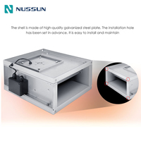 Système de ventilation rectangulaire pour sous-sol avec ventilateur d'extraction en ligne