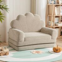 Canapé-lit convertible 2-en-1 en peluche douce pour tout-petits, fauteuil pour enfants pour salon, salle de jeux, appartement