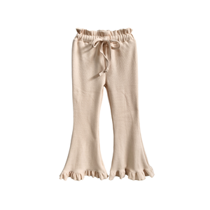 Vente en gros OEM pantalon pour bébé fille en coton doux côtelé leggings de couleur unie personnalisés pour le printemps - Product Image 4