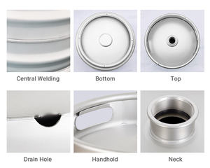 Fût à bière durable de qualité alimentaire, finition mate, 1,8 mm d'épaisseur, avec logo personnalisé, design fin, type lance, durée de conservation de 3 ans, OEM/ODM pris en charge - Product Image 6