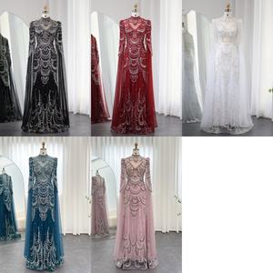 Sharon Said SS145ブラックアラビア語イスラム教徒高級ドバイ人魚イブニングドレスブルゴーニュ女性ウェディングパーティープラスサイズのプロムドレス - Product Image 6