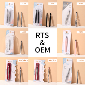Venta de fábrica, muchos estilos, instrumentos de belleza de colores, pinzas para <span class=keywords><strong>cejas</strong></span>, logotipo personalizado, Clip de depilación de <span class=keywords><strong>cejas</strong></span> oblicuo plano - Product Image 3