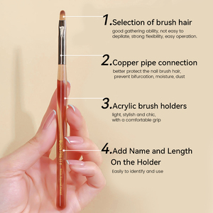 BORN PRETTY PRO 4 tailles de brosse à <span class=keywords><strong>ongles</strong></span> en nylon à haute élasticité <span class=keywords><strong>pour</strong></span> extension <span class=keywords><strong>UV</strong></span> <span class=keywords><strong>Gel</strong></span> Nail Pen Design Lines Brosse à <span class=keywords><strong>ongles</strong></span> acrylique - Product Image 2