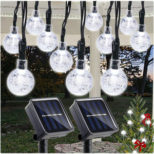 7m Copper Outdoor Solar <strong>LED</strong> String Lights 30 <strong>LED</strong> Fairy Bubble Crystal <strong>Ball</strong> IP55 Waterproof Warm White for Christmas Party - Product Image 6