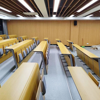 Tables et chaises fixes de design moderne pour salles de classe universitaires, salles de conférence, écoles, en bois
