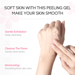 Gel exfoliant pour le corps LAIKOU à l'acide hyaluronique et à la fleur de cerisier du Japon, crème exfoliante qui éclaircit et exfolie la peau - Product Image 3