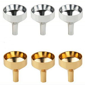 Cosmetic Mini Aluminum Perfume Funnel For Refill Gold Silver Metal Perfume Funnel