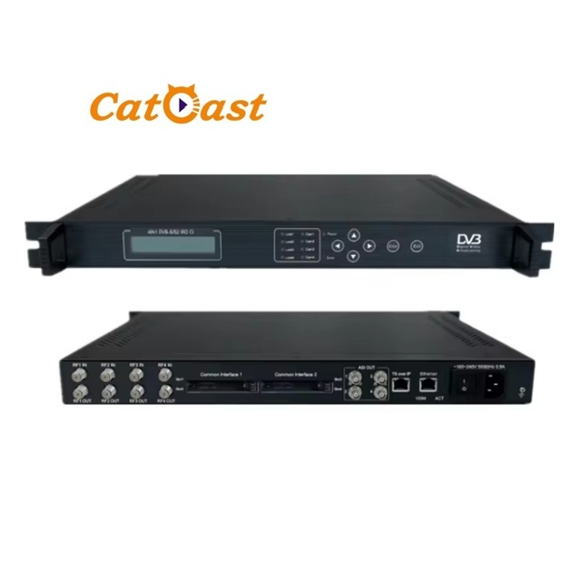 Digital Broadcasting Distribution Systems DVB-S/S2 4-Channel 4xASI RF to IP with CI IRD (Metal)