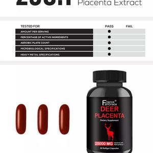 Extrait de Placenta Personnalisé pour Booster l'Énergie et l'Endurance 25000mg 60 Capsules – Le Supplément de Placenta de Cerf le Plus Concentré pour Adultes - Product Image 4