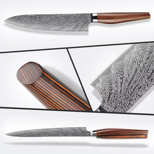 Cuchillo <span class=keywords><strong>de</strong></span> Cocina Profesional <span class=keywords><strong>de</strong></span> Acero Láser Damasco 5CR15Mov, Cuchillo <span class=keywords><strong>de</strong></span> <span class=keywords><strong>Chef</strong></span> para Cortar Carne, Verduras y Frutas, Mango <span class=keywords><strong>de</strong></span> Madera <span class=keywords><strong>de</strong></span> Color - Product Image 3