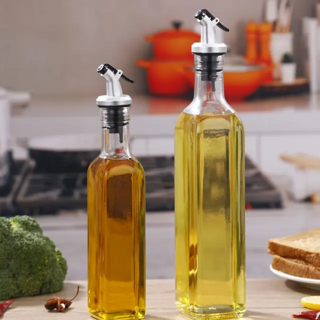 Amazon Hot Sell Measure Vinegar 300ML 500Ml Glass Bottle For Kitchen Olive Oil Dispenser