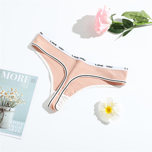 Nouvelle culotte string en coton pour <span class=keywords><strong>femme</strong></span>, taille basse, respirante, dos en T, sexy, effet push-up, entrejambe en coton - Product Image 6