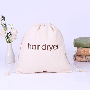 Sac en coton personnalisé avec logo, sac de rangement de luxe pour hôtel, pochette pour sèche-cheveux, sac anti-poussière en tissu, vente en gros - Product Image 4