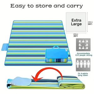 Tapis de pique-nique pliable en PVC de haute qualité, imperméable, pour le camping, couleur personnalisée, impression sérigraphique avec logo - Product Image 4