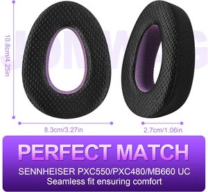 Almohadillas de Repuesto Jomwag de Espuma Viscoelástica, Impermeables y Transpirables, para Sennheiser PXC550 - Product Image 4