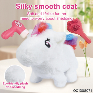 <span class=keywords><strong>Cheval</strong></span> à <span class=keywords><strong>Bascule</strong></span> Électrique en Peluche Blanc Mignon Personnalisé <span class=keywords><strong>pour</strong></span> Enfants, Jouet d'Imitation d'Alimentation d'Animaux, Fabricant en Gros d'Animaux en Peluche - Product Image 6