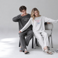 Ensemble de vêtements de nuit pour couple, extra doux et respirant, vêtements de nuit élastiques, pyjamas en coton personnalisés