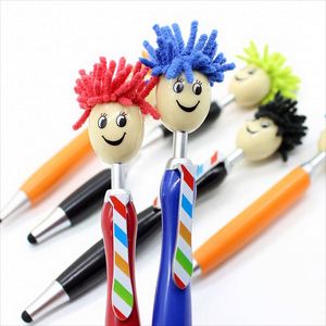 Creative Cartoon Doll <b>Mop</b> <b>Head</b> Metal Ballpoint Pen with logo Gift Pen Rollerball Pen Customizable for Children and Schools - Product Image 4