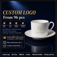 Mug à expresso personnalisé en porcelaine fine, 8oz 9.5oz, paroi épaisse, 420g, logo personnalisé, certifié FDA, en stock